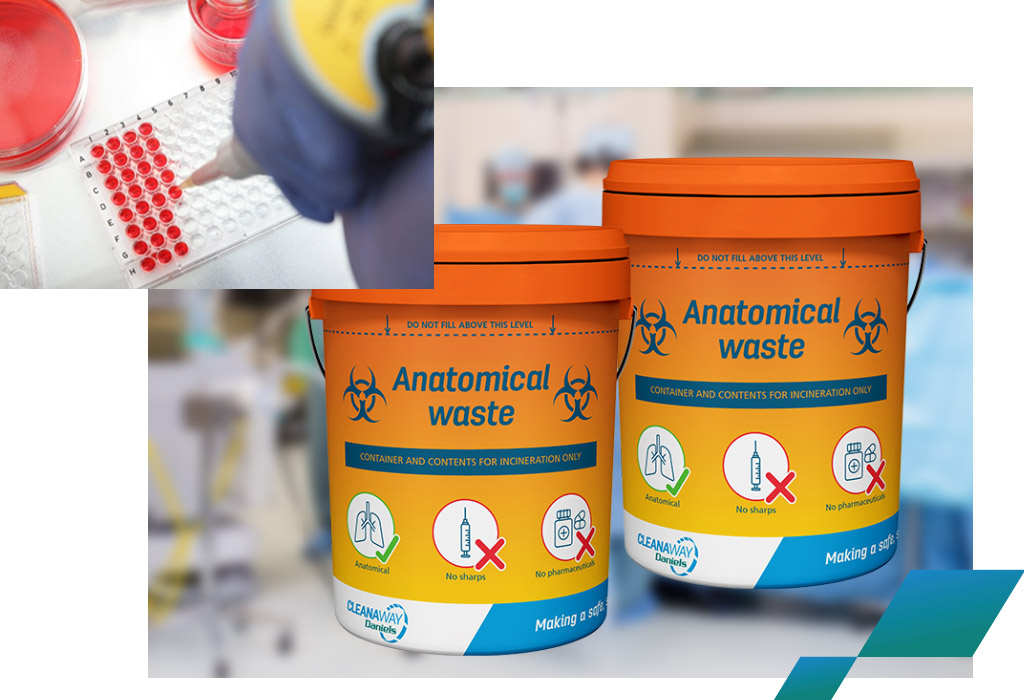 Cleanaway Daniels anatomical waste bins and containers